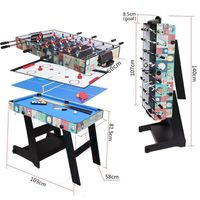 HLC Table Multijeux Triplex. Air Hockey Table/Bowling/Shuffleboard Pliant, équipé D'un Ventilateur 12V, Idéal Pour Le Divertissement Des Adultes Et Des Enfants
