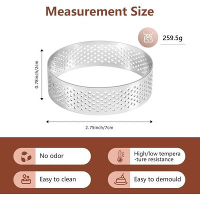 Lot De 10 Cercles à Pâtisserie En Acier Inoxydable 12 Cm - Pour Tartes, Quiches, Mousses - Lavables Au Lave-vaisselle, Trous D'aération