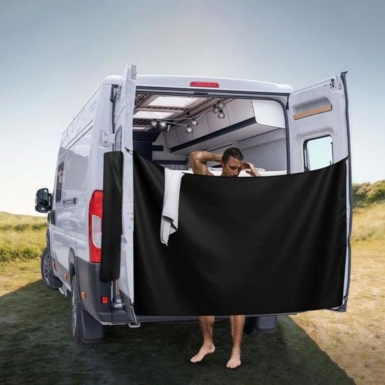 Rideau D'intimité Pour Porte Arrière De Van/camping-car - Tissu Oxford, Crochets Magnétiques - Protection Soleil Et Intimité Pour Douche Extérieure Ou Camping