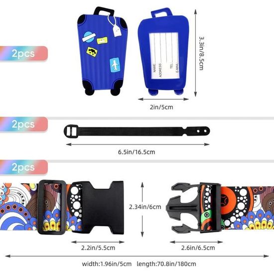 Sangle à Bagages Uxcell 2 Mètres - Pour Valise Et Sac De Voyage