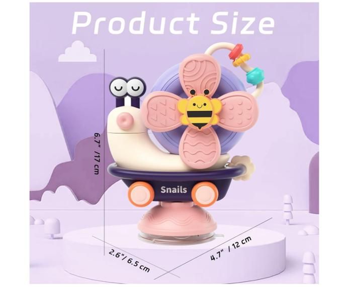 Jouet moulin à vent à ventouse pour bébé, chaise haute, jouet sensoriel éducatif