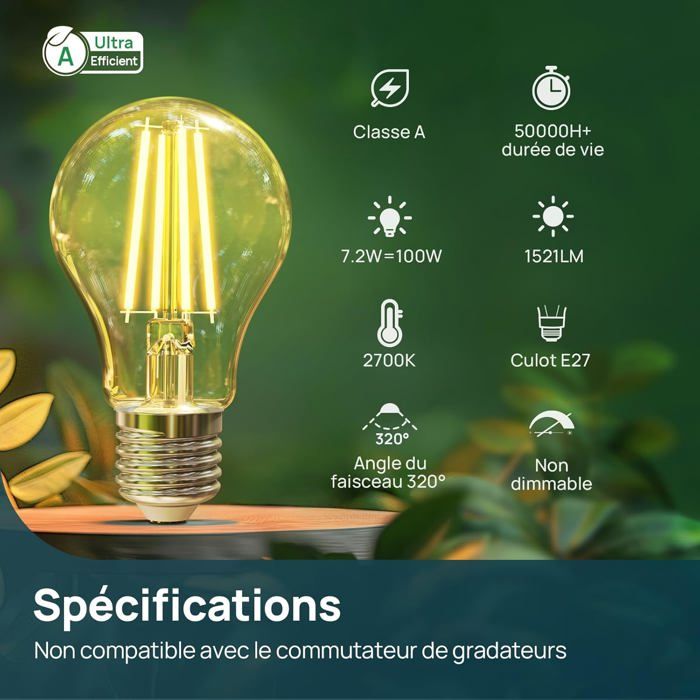 Lot De 8 Ampoules E27 Claires, 40W, Neuves Sous Blister – éclairage Classique Edison