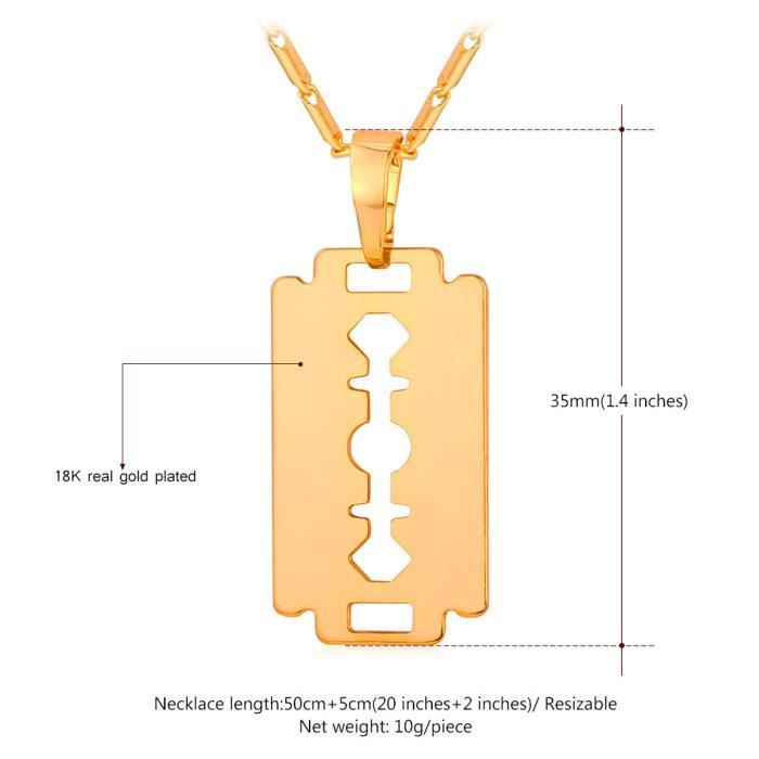Collier Lame Rasoir Pour Homme - Style Punk Et Gothique - Pendentif Unique - Cadeau Masculin