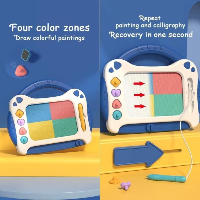Tableau Magnétique Effaçable Pour Enfants 1-3 Ans - Ardoise Magique 4 Couleurs, Pieds Inclus, Jouet éducatif