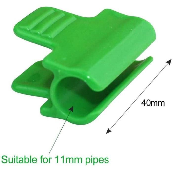 Tyenaza 100 Pièces Pinces De Serre, Rangée De Film Couverture Filet Tunnel Cerceau Clip Cadre Filet D'ombrage Tige Clip Serre Film Pinces pour Support D'extension De Plante De Saison(14mm