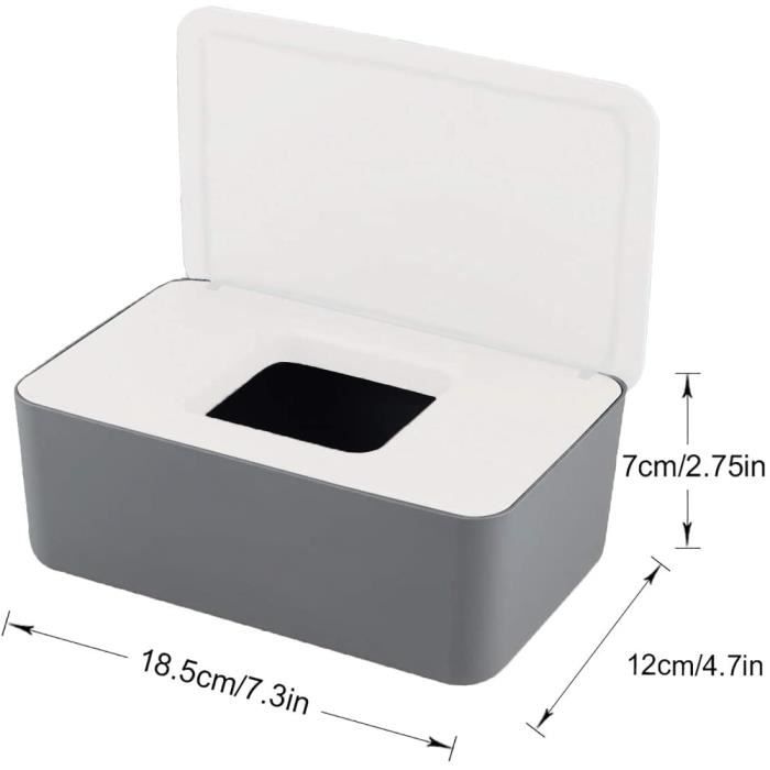 3 Pièces Distributeur Lingettes Humides Refillable Avec Couvercle - Boîte Portable Blanche Pour Salle De Bain Et Voyage