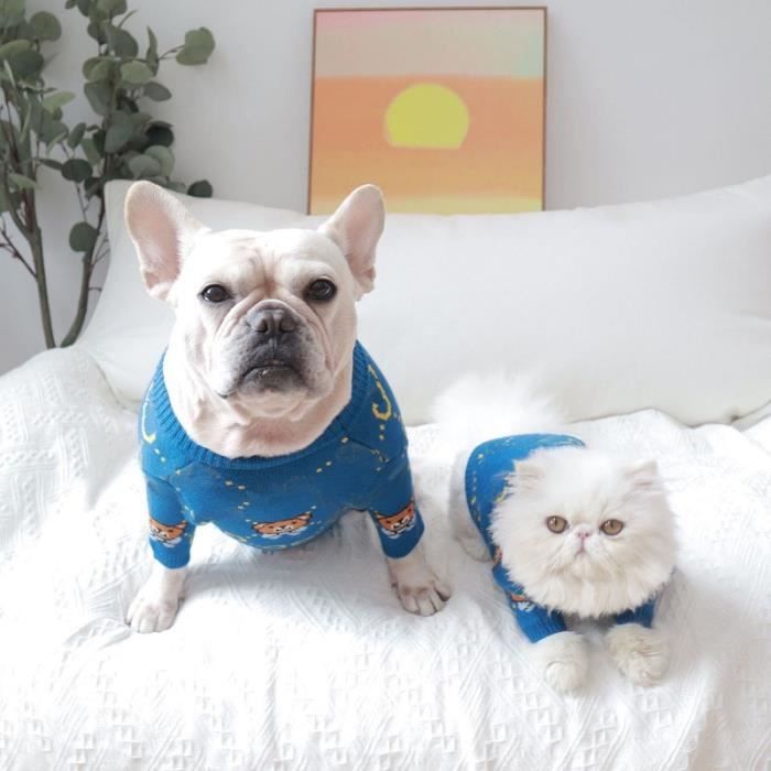 Animalerie Pull pour chien vetement de marque veste manteau bouledogue francais teckel 2021 Type Bleu L Cdiscount
