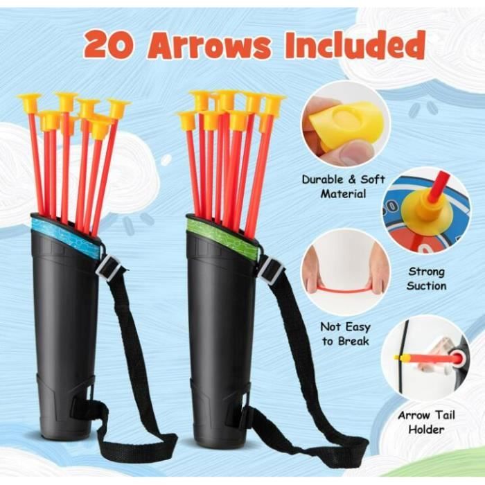 Arc et flèche pour Enfants avec lumières LED Ensemble de tir à l'arc 20