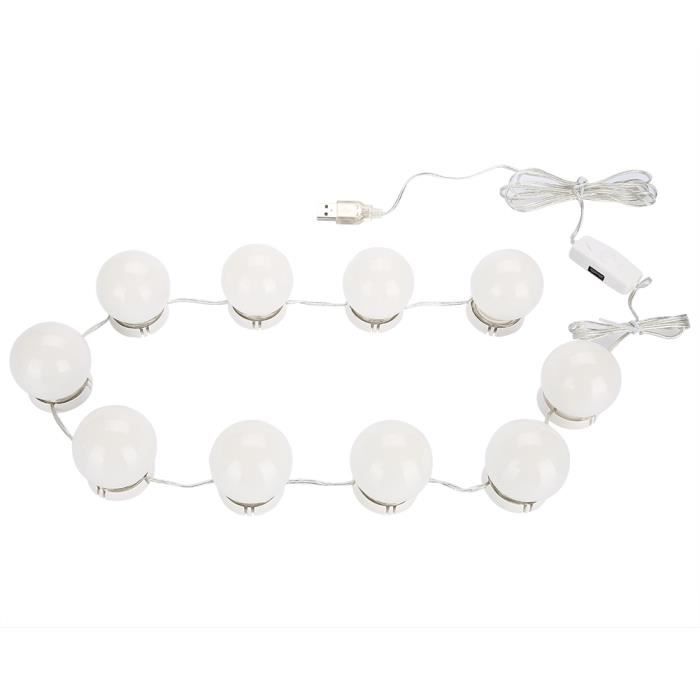 Kit éclairage LED Pour Miroir De Maquillage - 20 Ampoules 10W, Luminosité Réglable, Alimentation USB