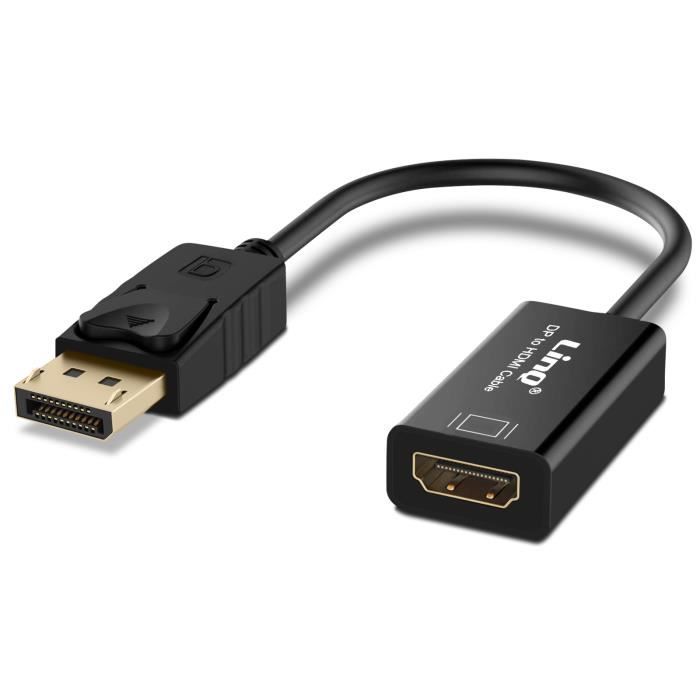 1080p - Adaptateur DisplayPort vers HDMI 4K, convertisseur, Port  d'affichage mâle, DP vers HDMI femelle, câbl - Cdiscount Informatique