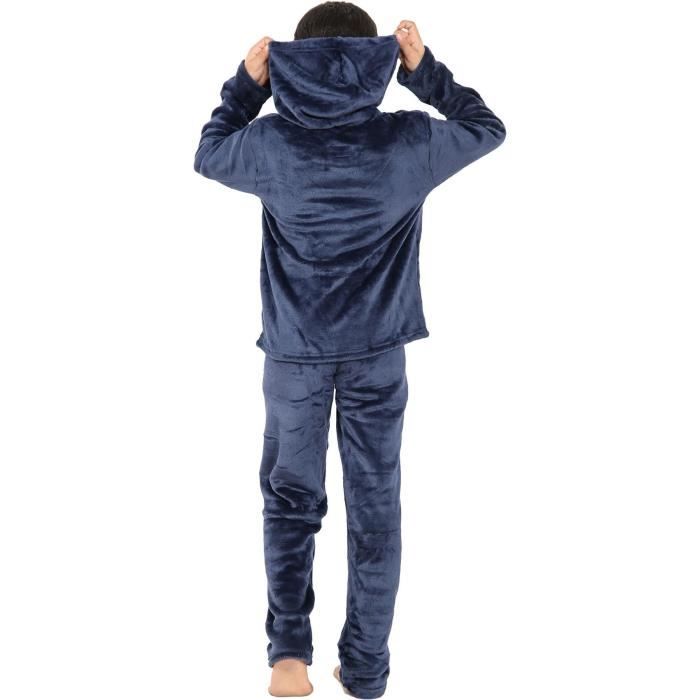 Pyjama En Polaire Pour Garçon 2025 - Haut Doux Et Pantalon Avec Poches | Vêtement De Nuit Chaud Hiver