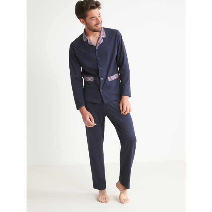 HONCELAC by Daxon Pyjama homme maille jersey coton Bleu Bleu