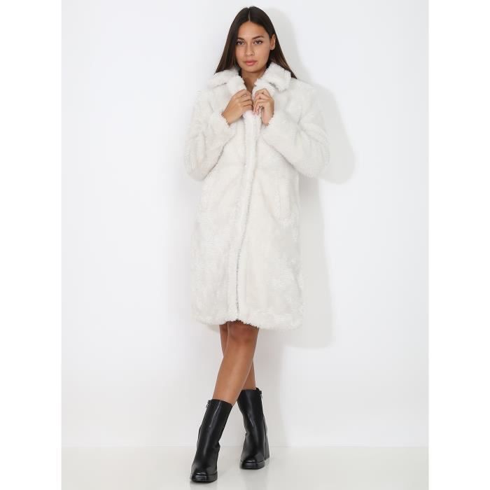 Manteau Fausse fourrure Oversize Blanc