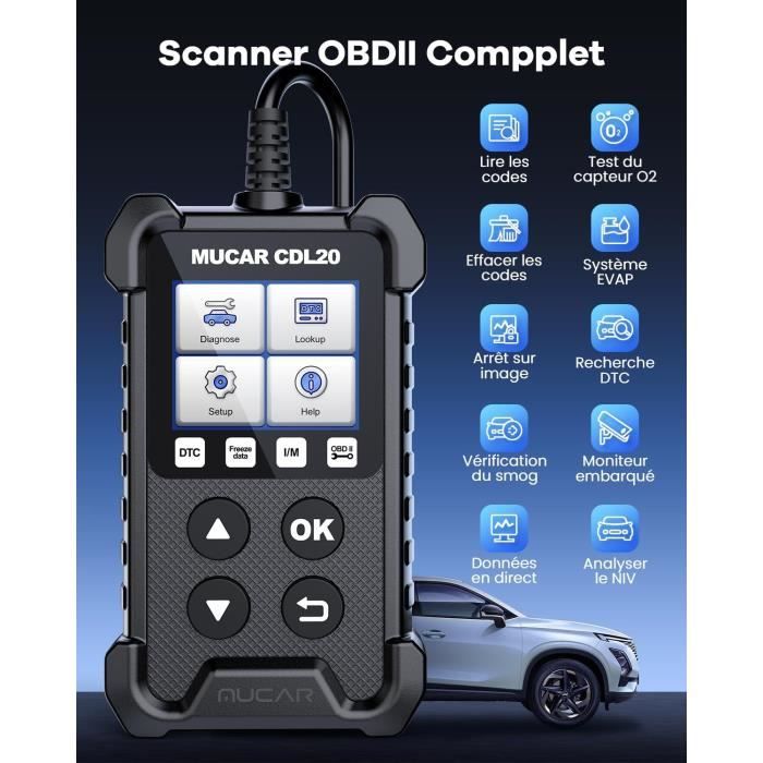 Mucar CDL20 OBD2 Scanner Lecteur Code Voiture OBD2-EOBD avec
