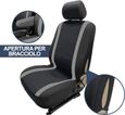 Housses de siège universelles pour fourgons 3 places, compatibles avec accoudoir, noires avec rayures gris-2