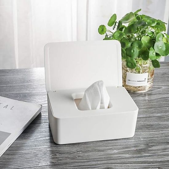 Distributeur De Lingettes Humides - Boîtier Pratique Pour Bébé Ou Usage Maison - Format Compact Et Portable - Bleu Ou Blanc