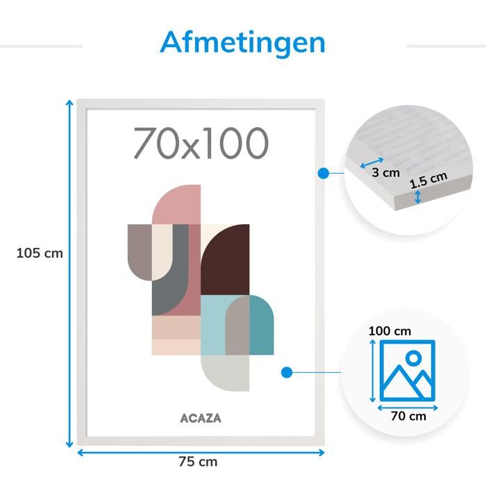 Aluminium Fotokader, Foto Lijst Voor Foto's Met Formaat 50 X 70 Cm Zwarte Rand