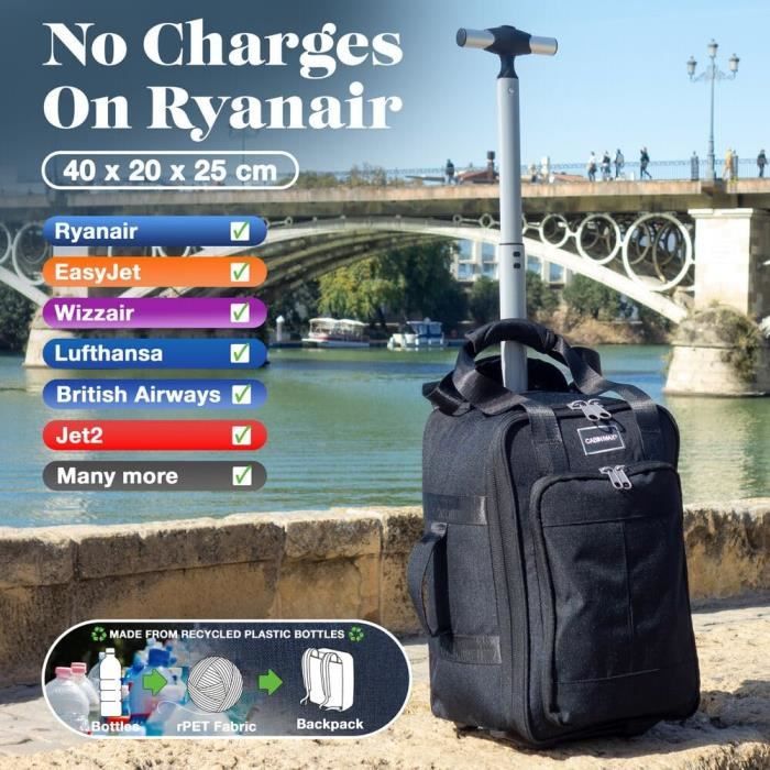 Cabin Max Narvik Valise 40X20X25 Cm Bagage À Main Chariot 20 L, Sac À Main Souple Pour Ryanair