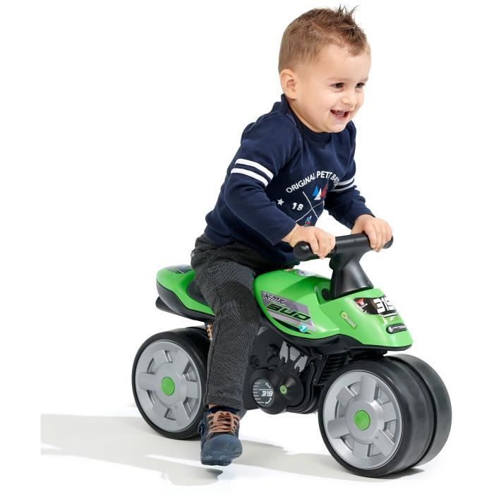 Porteur Falk Baby Moto Kawasaki Bud Racing - Vert - Porteur/Porteur 2 roues  - tendresse de bébé