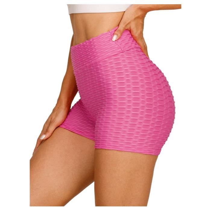 Mini Short de Sport Femme Taille Haute avec Poches Push Up Éte Bas de  Maillot Plage pour Fitness Yoga Gym - Rose Rose - Cdiscount Prêt-à-Porter
