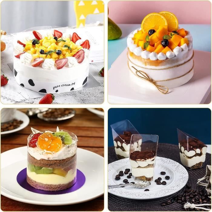 Zhenghebuy Rodoide Transparent Patisserie 20cmx10m,Rouleaux Colliers à Gâteau,Transparent Patisserie Film Bordure,Acetate Film Pour Entourer Les Gâteaux