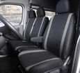 Housses de siège universelles pour fourgons 3 places, compatibles avec accoudoir, noires avec rayures gris-3