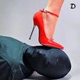 Escarpin Rouge pour Femme en Vinyle - Demonia Shoes - Talons Chromés - Taille 38-3
