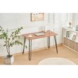 Table de bureau ou de cuisine salle à manger en bois - OHMG - Rectangulaire - Blanc - 110 cm x 60 cm x 75 cm-3