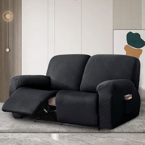 Lot de 17 housses de canapé d'angle antidérapantes 5 places pour canapé inclinable et fauteuil, housses de coussin incluses