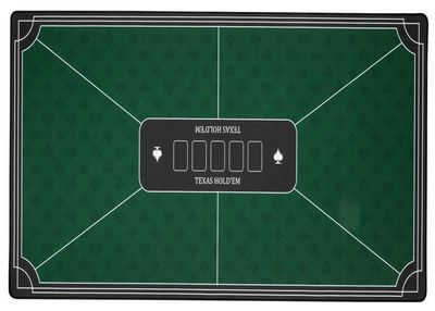 Engelhart - 320993 - Tapete de póker Azul Antideslizante 120x60 cm, 3 mm, poliéster y Goma, Accesorio para Juegos de Casino