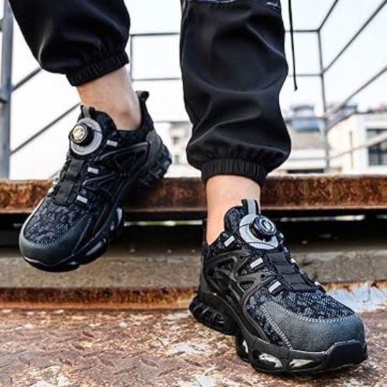 Chaussures De Sécurité S3 Légères & Respirantes Pour Homme/femme - Semelle Amortissante Antidérapante, Coque Acier, Fermeture Rapide à Boucle