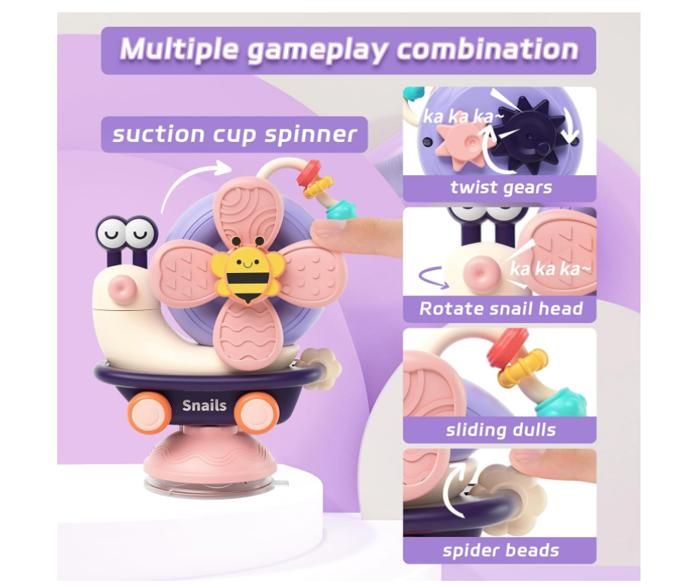 Ventouses de Moulin à Vent pour Chaise Haute Sensorielle d'Enfant et Bain - Jouet Moulin à Vent Interactif pour Jeu Intérieur Extérieur et Apprentissage Précoce
