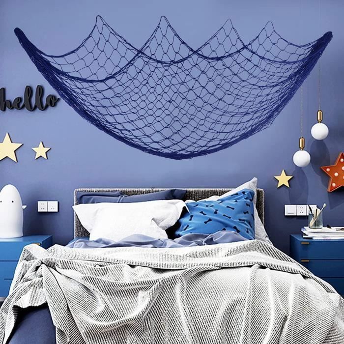 Filet De Pêche Décoration Murale 150x200cm Blanc - Ambiance Plage Et Méditerranée