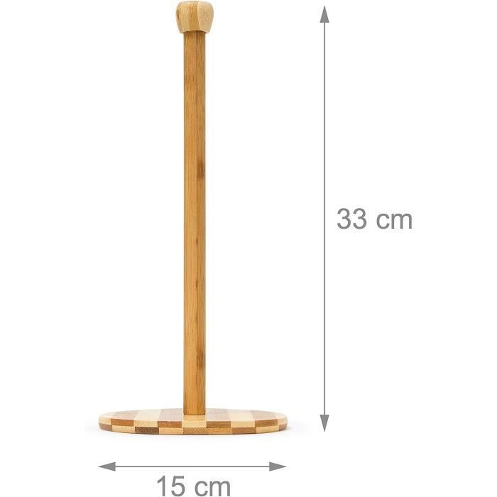 8x Porte rouleau essuie-tout en bois HLP : 33x15x15 cm support pour papier  absorbant dérouleur en bambou, nature