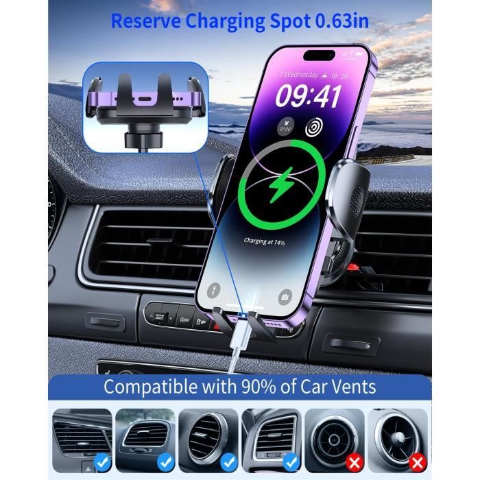 GESMATEK Support de Téléphone Voiture Rotation à 360 degrés, pour