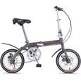 Vélo Pliant 14 Pouces Zxqz - Adulte - Frein Disque - Cadre Pliable - Couleur: Grey-0