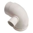 Pipe WC courte mâle 90° avec piquage gauche femelle Nicoll - diamètre 40mm en PVC blanc-0