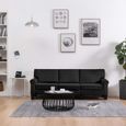 5303MARKET TOP- Canapé d'angle à 3 places design vintage - Canapé Scandinave Canapé Relax Sofa Salon Classique Noir Tissu-0