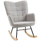 Neuf Fauteuil à bascule Homcom, fauteuil avec revêtement en tissu imitation laine berbère, accoudoirs, fauteuil rembourré - Maison