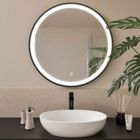 LOMAZOO Miroir salle de bain 80 cm anti-buée avec LED noir rond - Florence