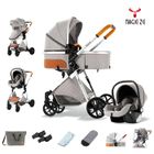 MAGIC ZC MagicZC bébé 3 en 1 poussettes,nouveau né,poussette trio,sac de maman,Dossier réglable,0-3 ans,pliable,gris clair