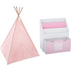 Tipi décoration - ATMOSPHERA FOR KIDS - Rose - Enfant - MDF - Polyester - L. 120 x l. 160 x H. 120 cm