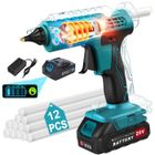 TANBABY 100W Pistolet à Colle Sans Fil Compatible avec Makita Batterie Rechargeable avec 12 Bâtons de Colle pour DIY, Artisanat,