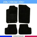 AUTOSWEET Tapis de voiture - Sur Mesure pour 206 / 206 SW / 206+ (1998 - 2013) - 4 pièces - Tapis de sol antidérapant pour automobile