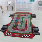 Tapis d'Enfant Chambre - Titan - Voiture Piste - Rouge - 120 x 170 cm - 100% Polypropylène - SIMPEX