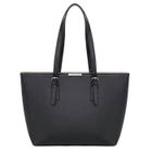 Sac Main Cabas Femme - David Jones - Shopping Fourre-tout Epaule Grand Format Capacité A4 - Cours Lycée Cuir PU - Noir