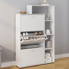 IDMARKET Meuble à chaussures 18 paires KLARK 3 portes avec étagère blanc