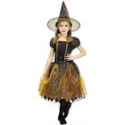Déguisement sorcière noire et orange enfant - PTIT CLOWN - Robe à voile étoilé - Halloween