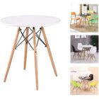 Willonin® Table à Manger de couleur blanc, Table rond Ø70cm de 2-4 personne pour jardin, cuisine et salle à Manger, Style scandinave