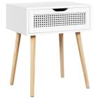 Table de Chevet Adulte - YAHEETECH - Façade Cannage - Blanc